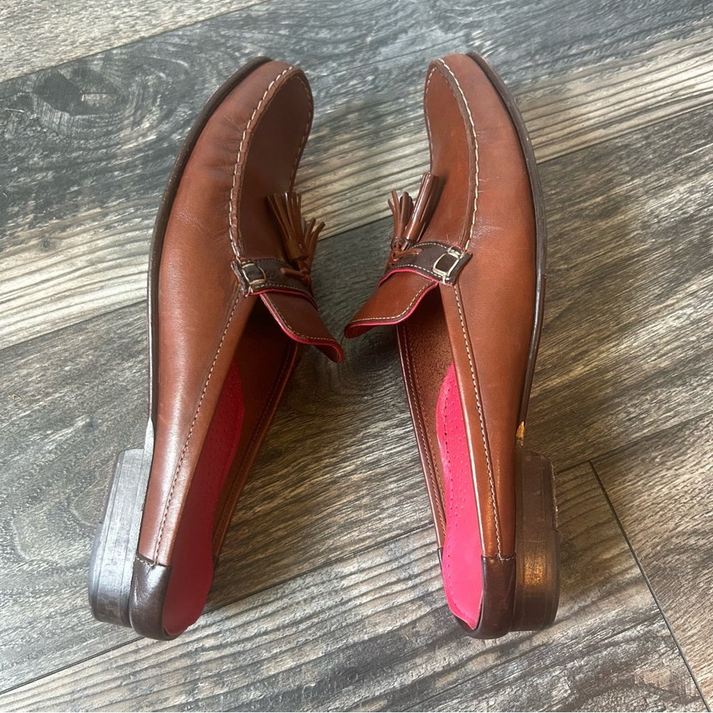 Cole Haan Women’s Brown Leather Slip-On Slide Tassel Loafers Size 9 - Picture 6 of 9